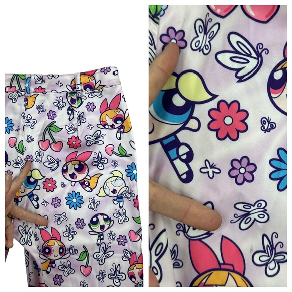 NWOT DOLLS KILL x Powerpuff Girls Flare Pants  Large Purple Satin (32x32) Goth - Picture 16 of 16